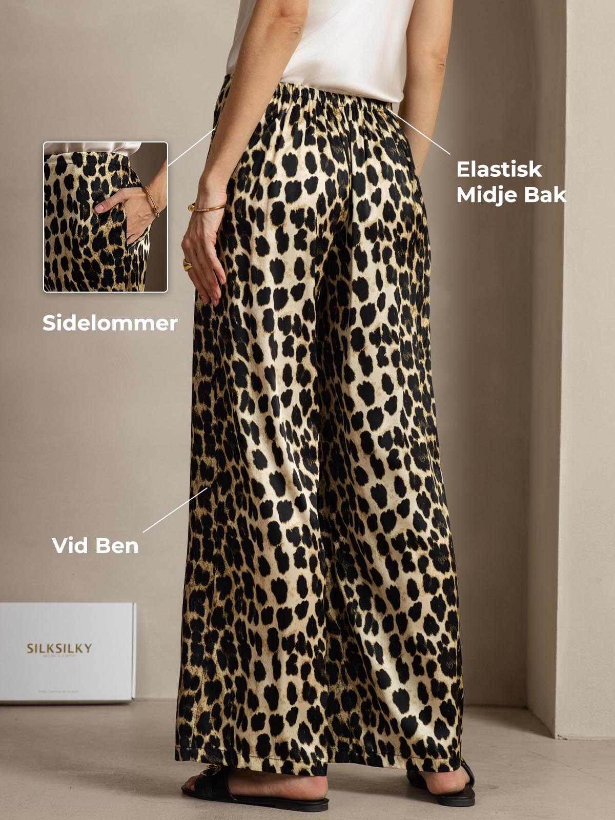 [Leopard] SilkSilky-NO 19Momme Silke Womens Pants 001