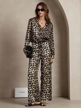 [Leopard] SilkSilky-NO 19Momme Silke Womens Outfit Sets 005