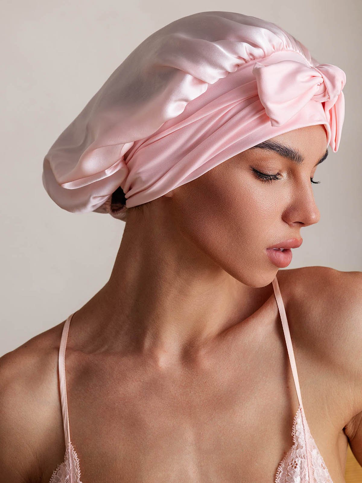 SilkSilky-NO Silke Sleep Cap Lyserosa 006