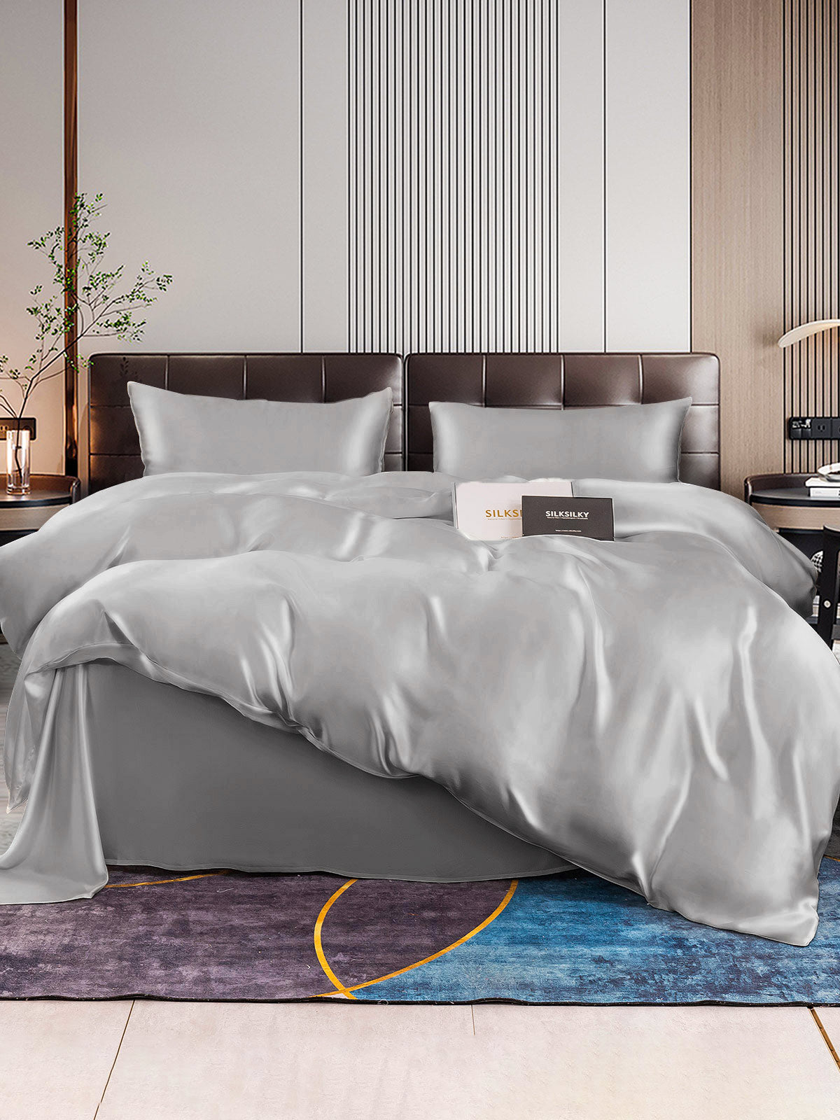 [Sølv] SilkSilky-NO 22Momme Bedding Set 001