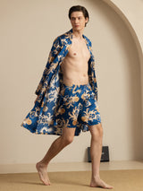 [Navy Drage] SilkSilky-NO Long Sleeve Pyjamas for menn 004
