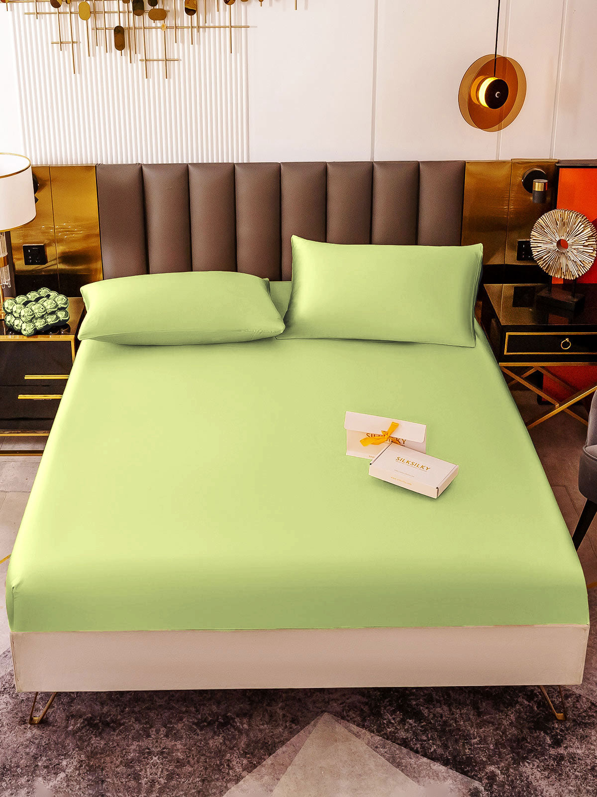 [Mintgrønn] SilkSilky-NO 19Momme Bedding Set 002