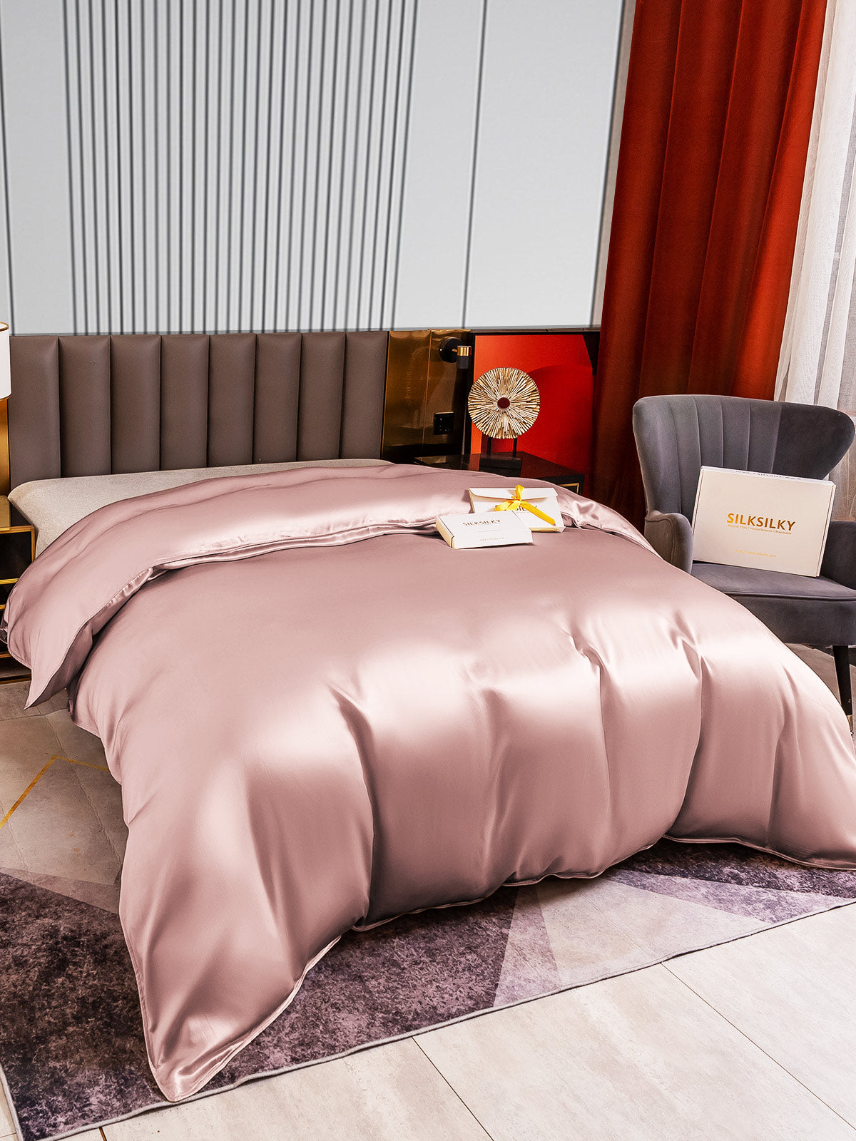 [Blek Mauve] SilkSilky-NO 22Momme Duvet Cover 003