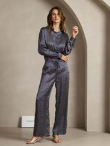 [Marine Ginkgo] SilkSilky-NO 19Momme Silke Womens Pants 003
