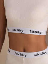 [Hvit] SilkSilky-NO Sleeveless Crew Neck Women's Outfit Sets 005