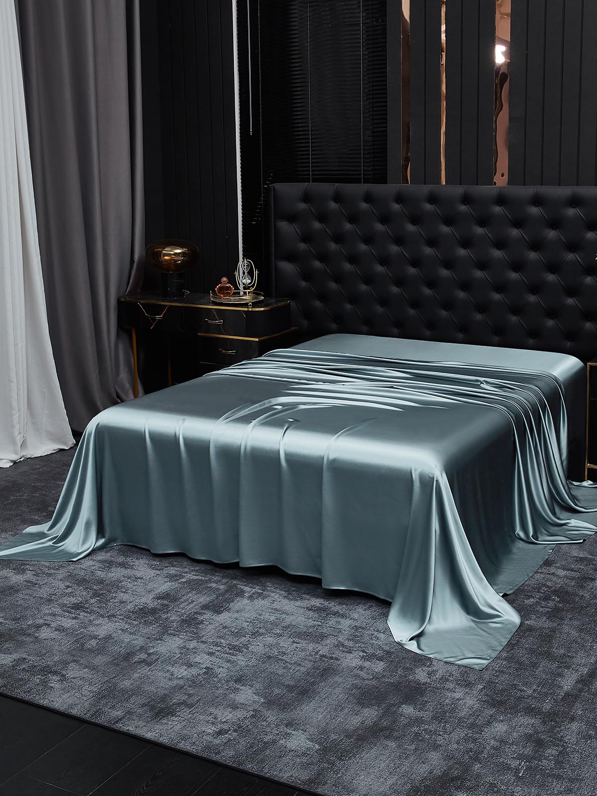 [Gråblå] SilkSilky-NO 22Momme Sheet 002