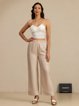 [Tan] SilkSilky-NO 18Momme Womens Pants 005