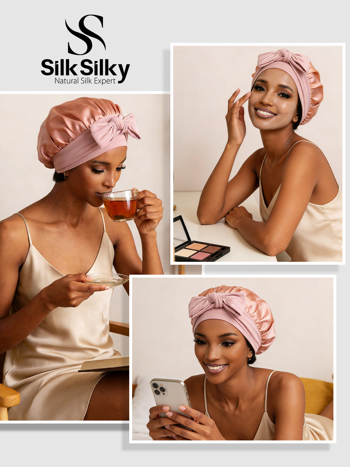 [Rosa] SilkSilky-NO Silke Sleep Cap 005