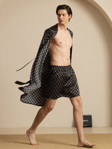 [Svart Kjede] SilkSilky-NO Long Sleeve Pyjamas for menn 005