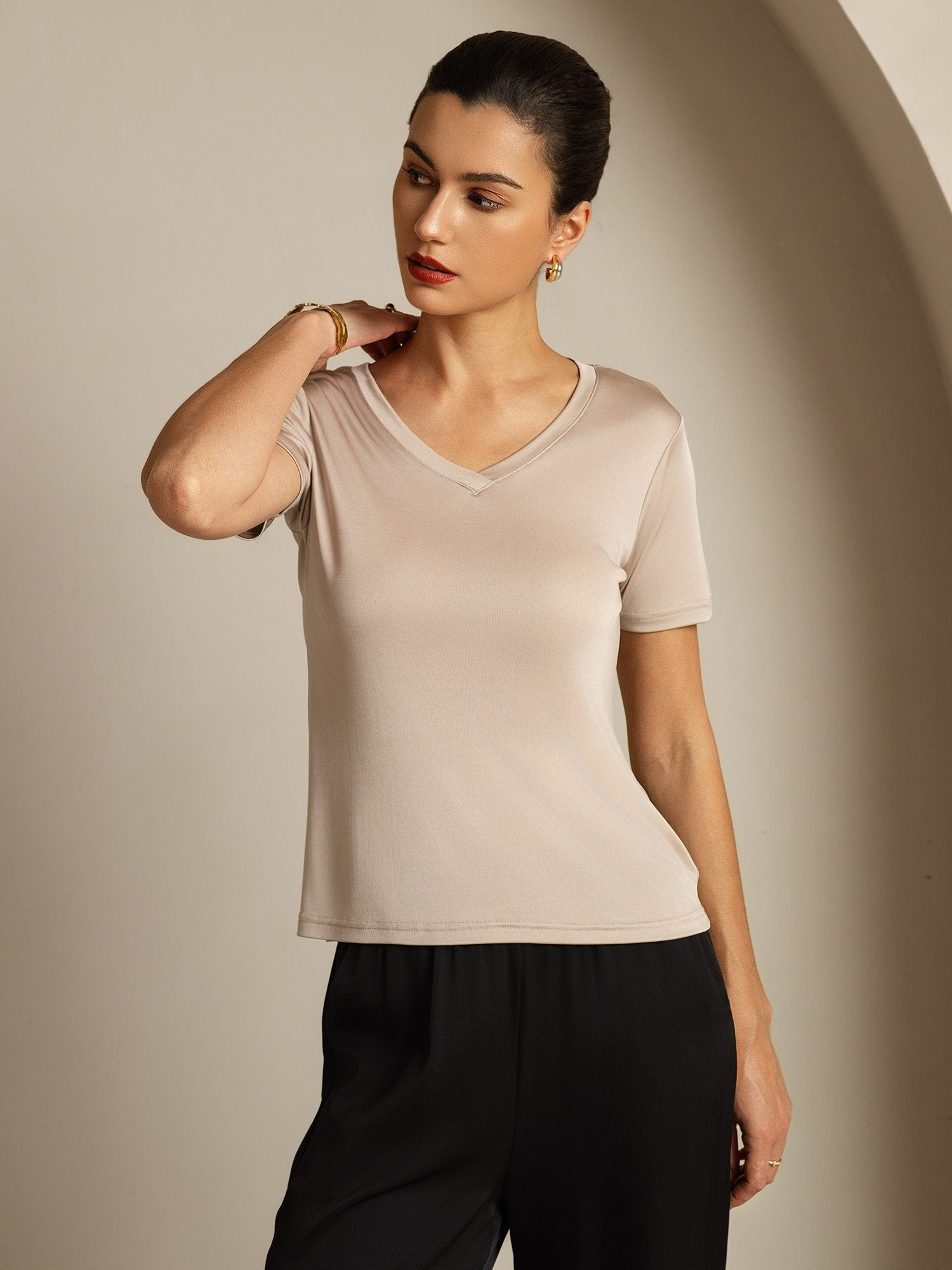 [LysKhaki] SilkSilky-NO Silke Womens T-Shirt 005
