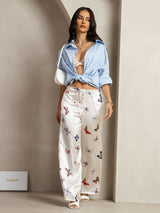 [Hvit Sommerfugl] SilkSilky-NO 19Momme Silke Womens Pants 006