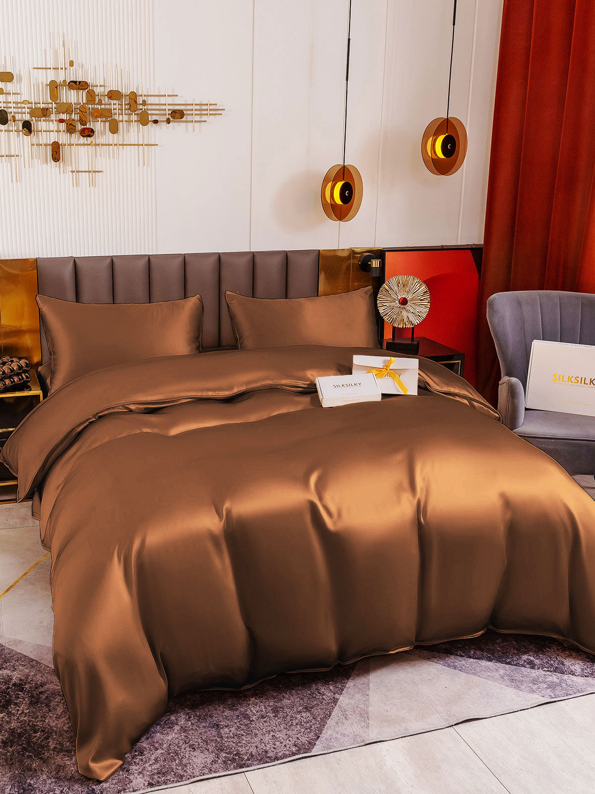 [Kaffe] SilkSilky-NO 19Momme Bedding Set 001
