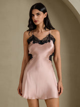 [Toscana] SilkSilky-NO Spaghetti Strap V Neck Nattkjole 006