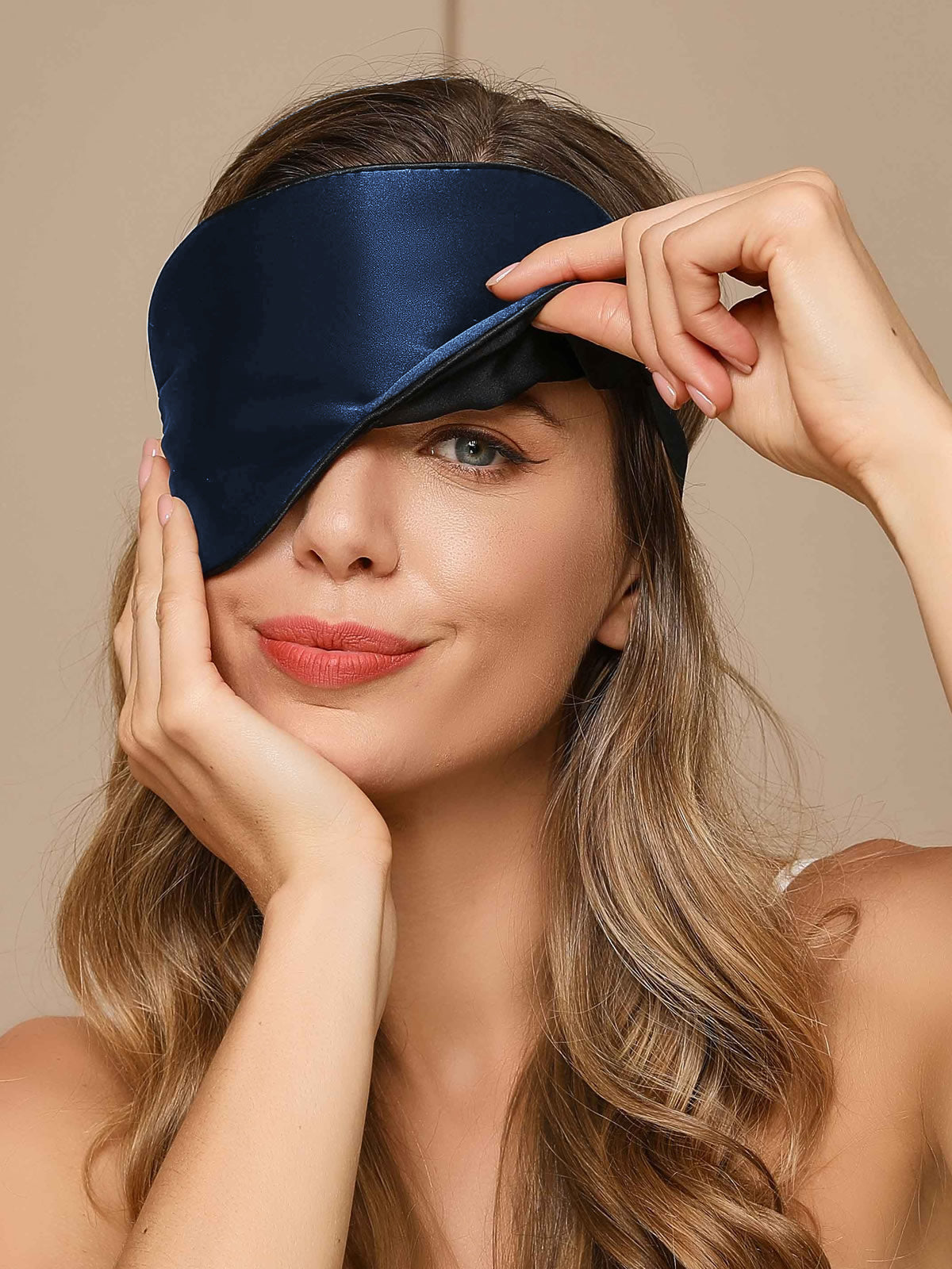 [Mørke blå] SilkSilky-NO 19Momme Eye Mask 002