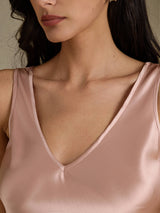 [Toscana] SilkSilky-NO Sleeveless V Neck Camisole Topp 003