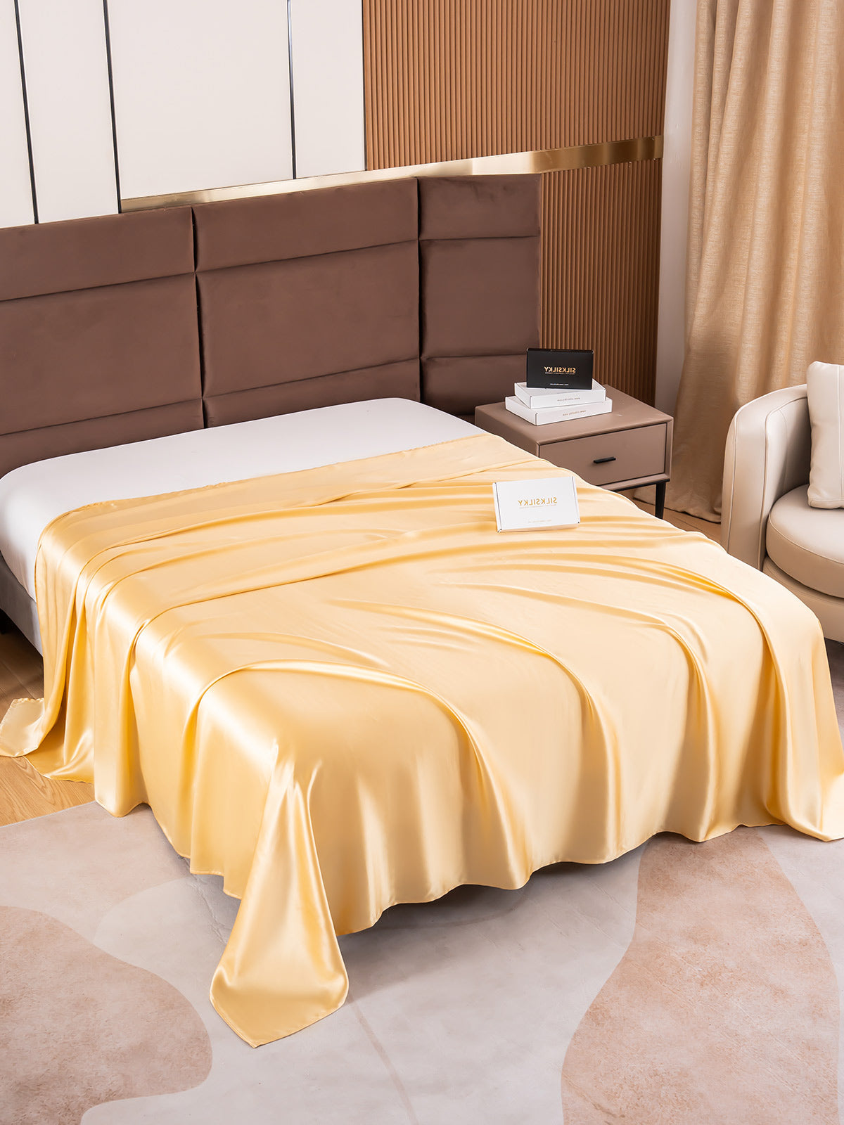 [Champagne] SilkSilky-NO 19Momme Sheet 002