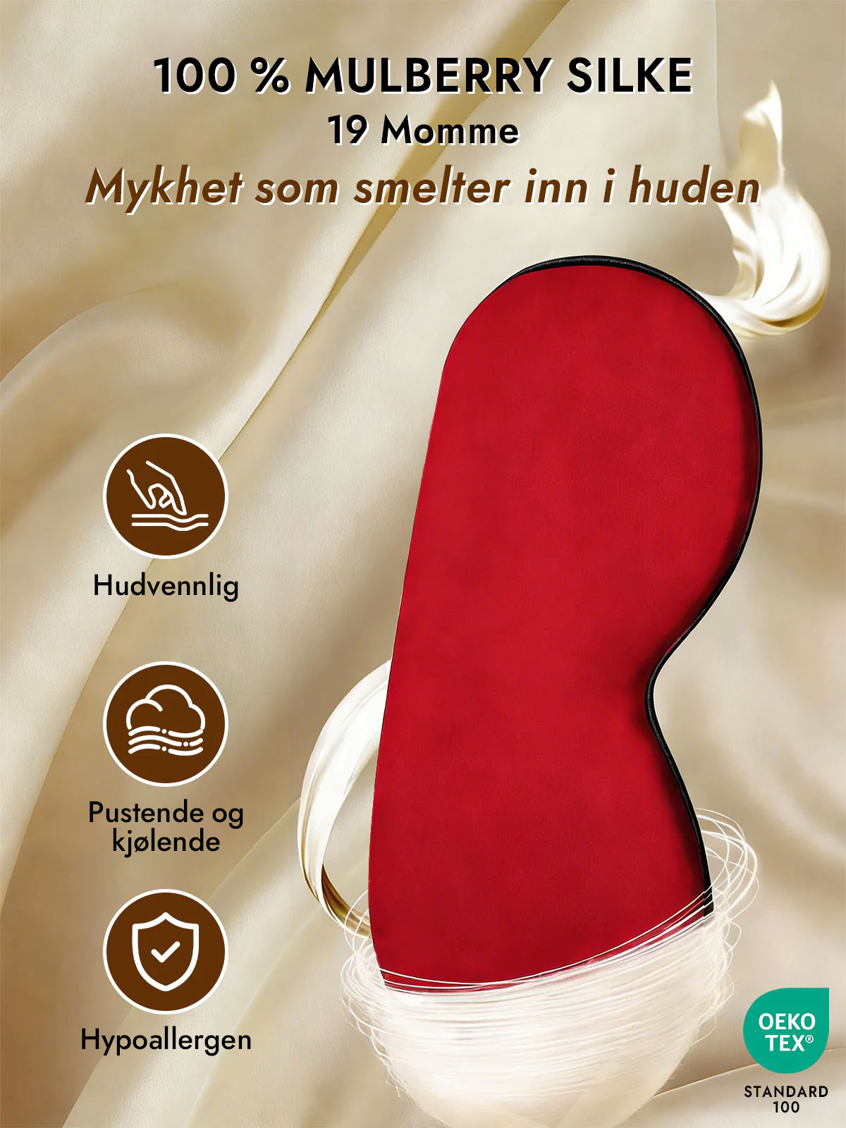 [Rød] SilkSilky-NO Øye Maske 003