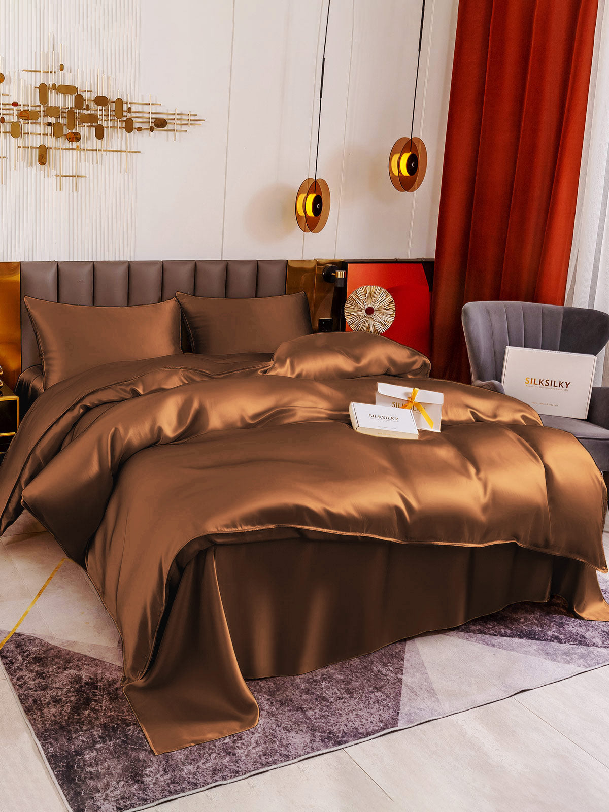 [Kaffe] SilkSilky-NO 19Momme Bedding Set 003