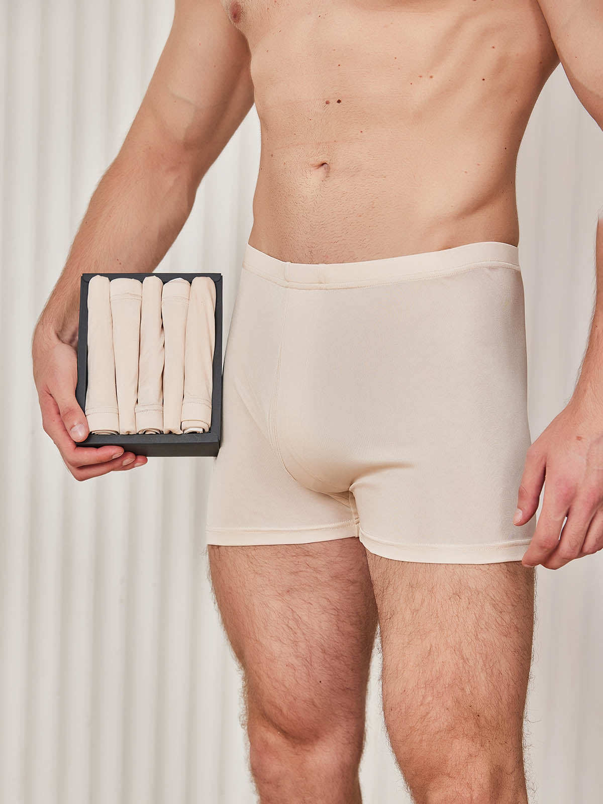 [Beige] SilkSilky-NO Mens Underwear 001