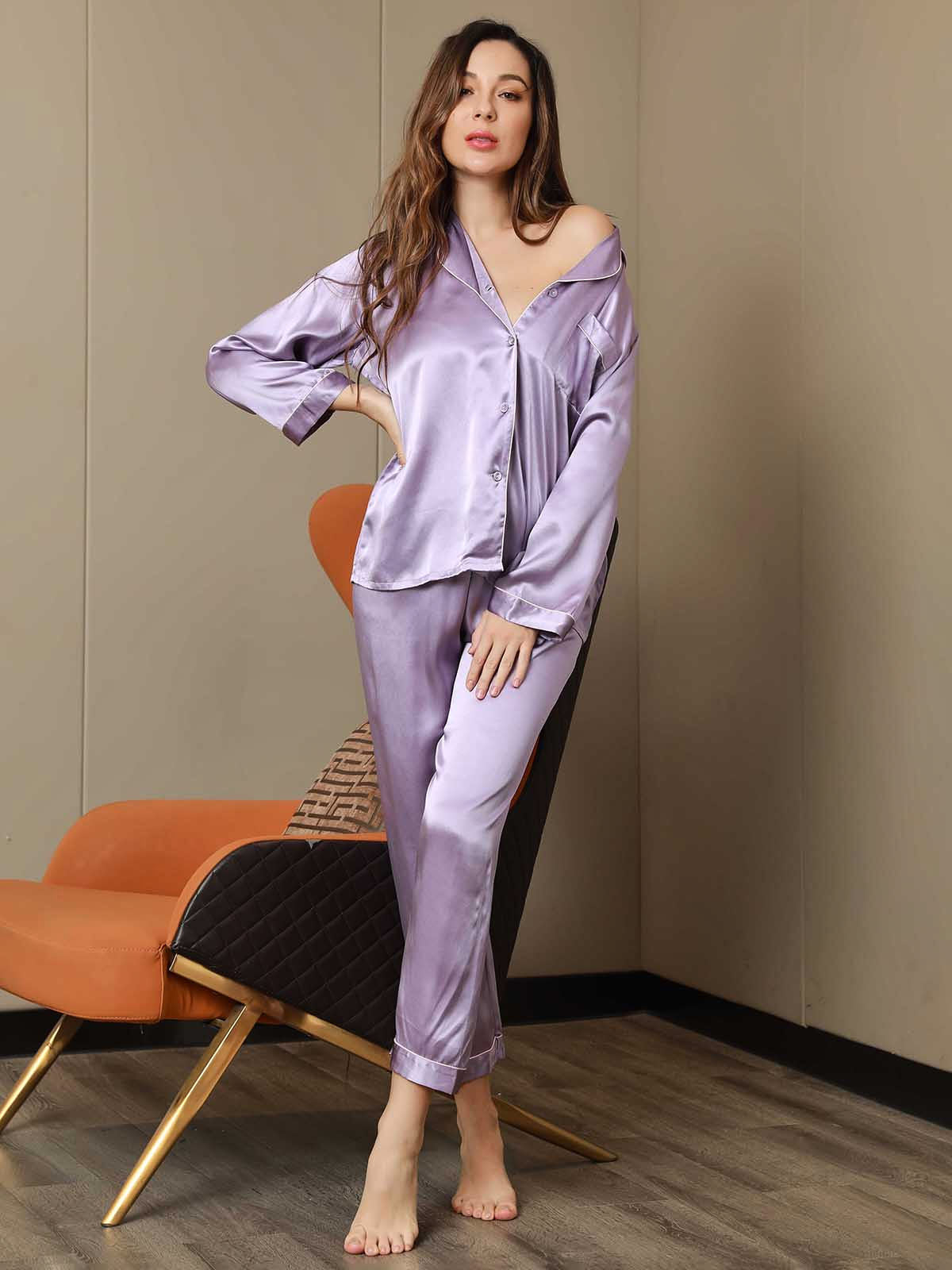 [Lavendel] SilkSilky-NO Womens Pajamas 004