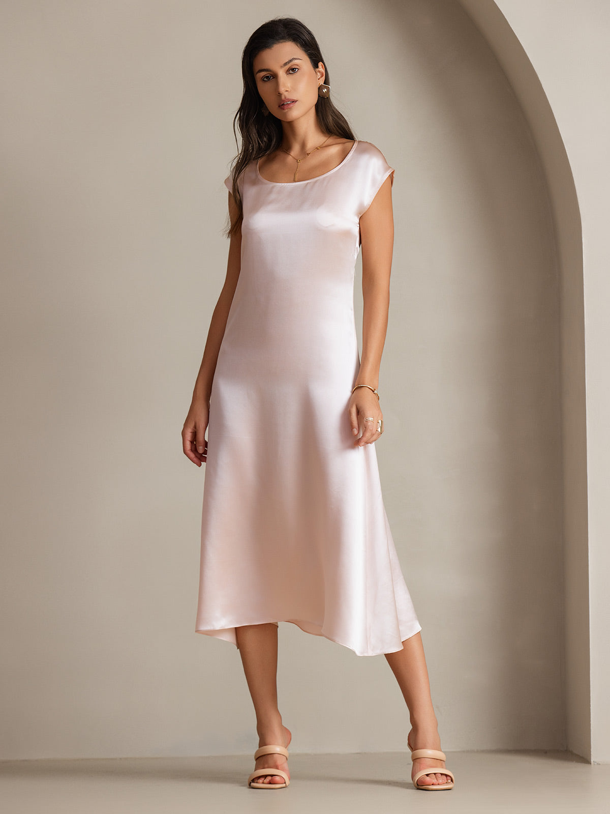 [Rosa] SilkSilky-NO 19Momme Silke Dress 006