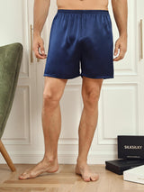 [Mørke blå] SilkSilky-NO Men's Sleep Shorts 003