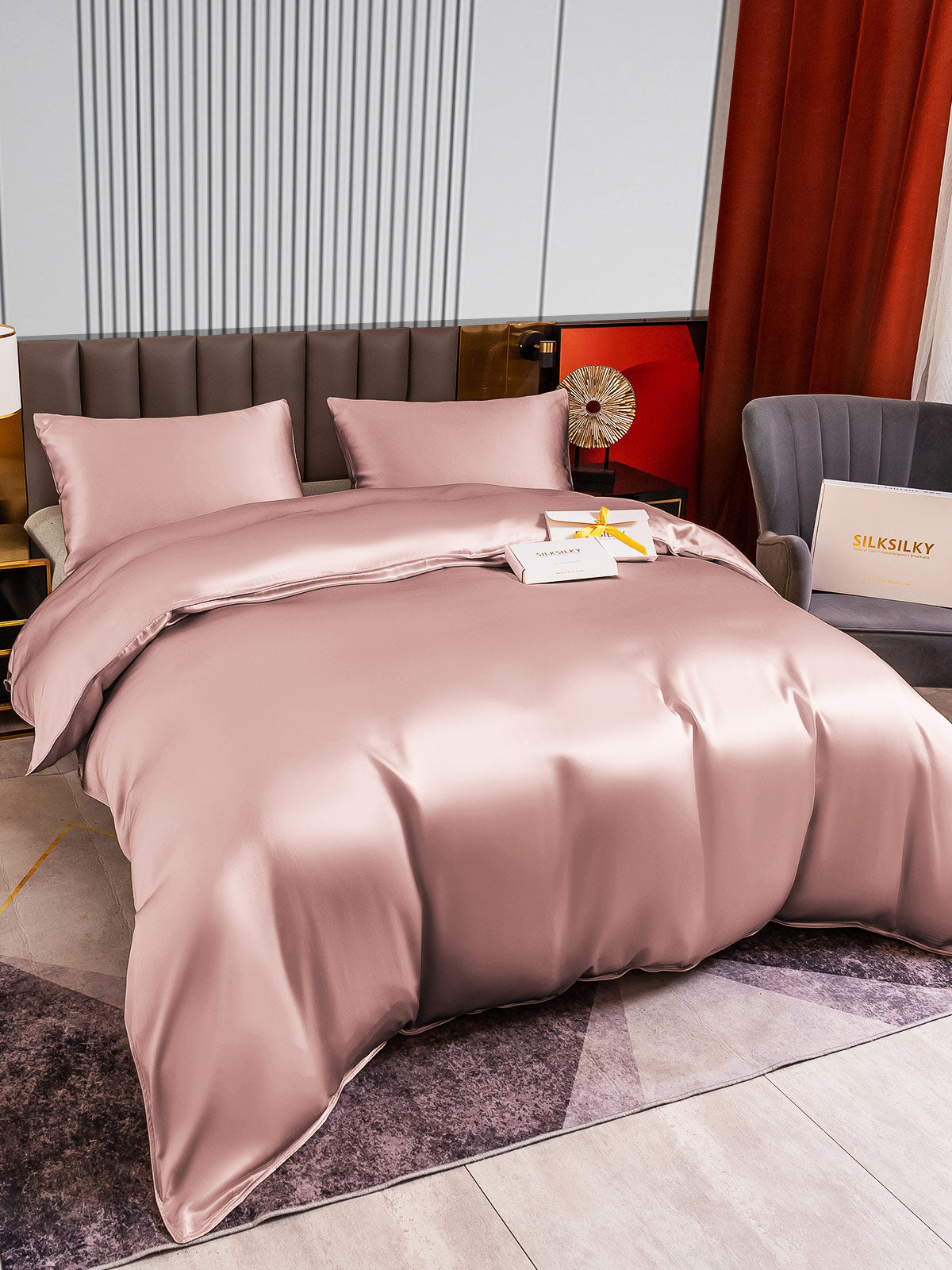 [Blek Mauve] SilkSilky-NO 22Momme Bedding Set 003