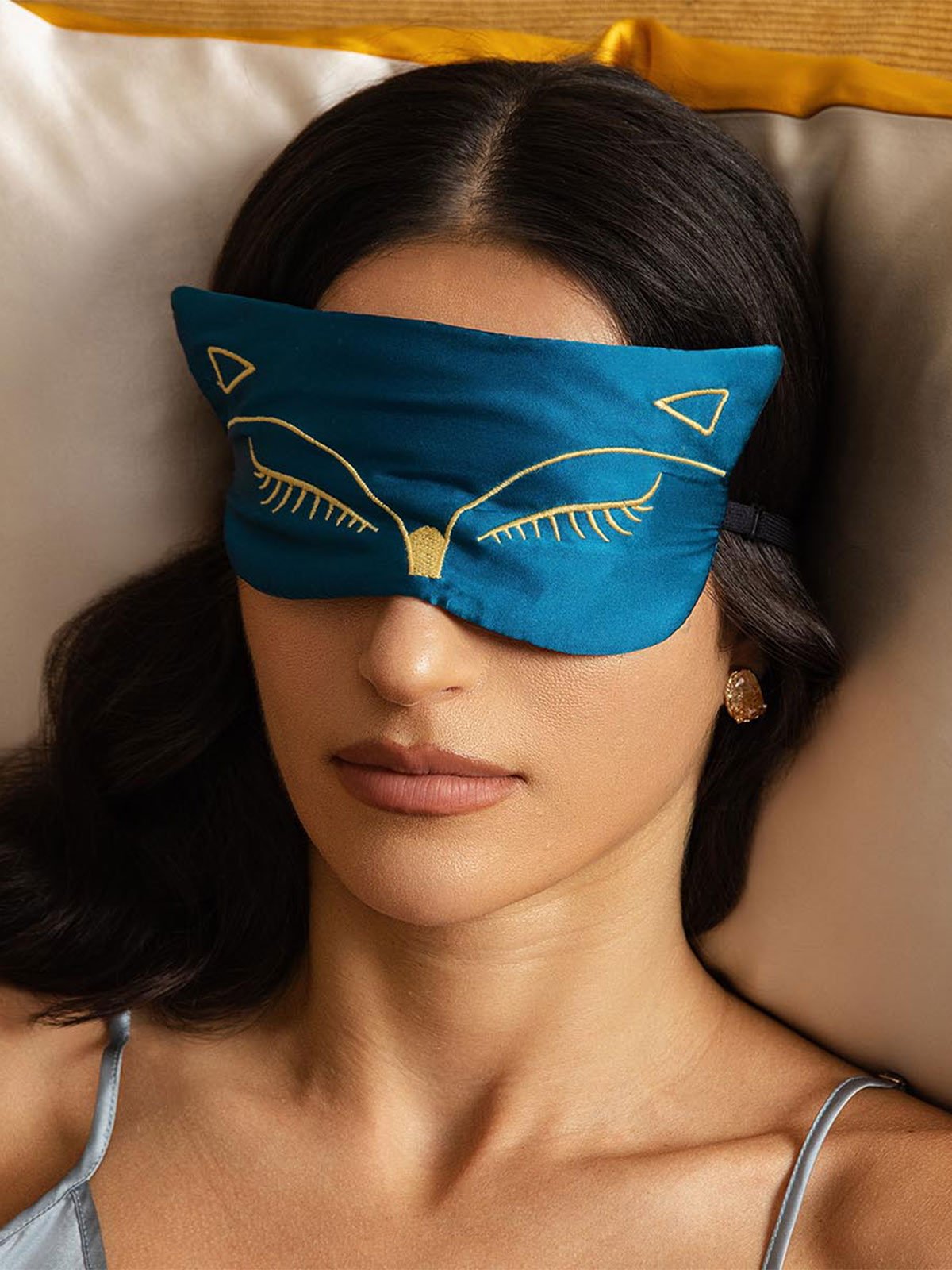 [Blågrønn] SilkSilky-NO Silke Eye Mask 001