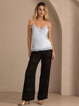 [Gråblå] SilkSilky-NO V Neck Camisole Topp 006