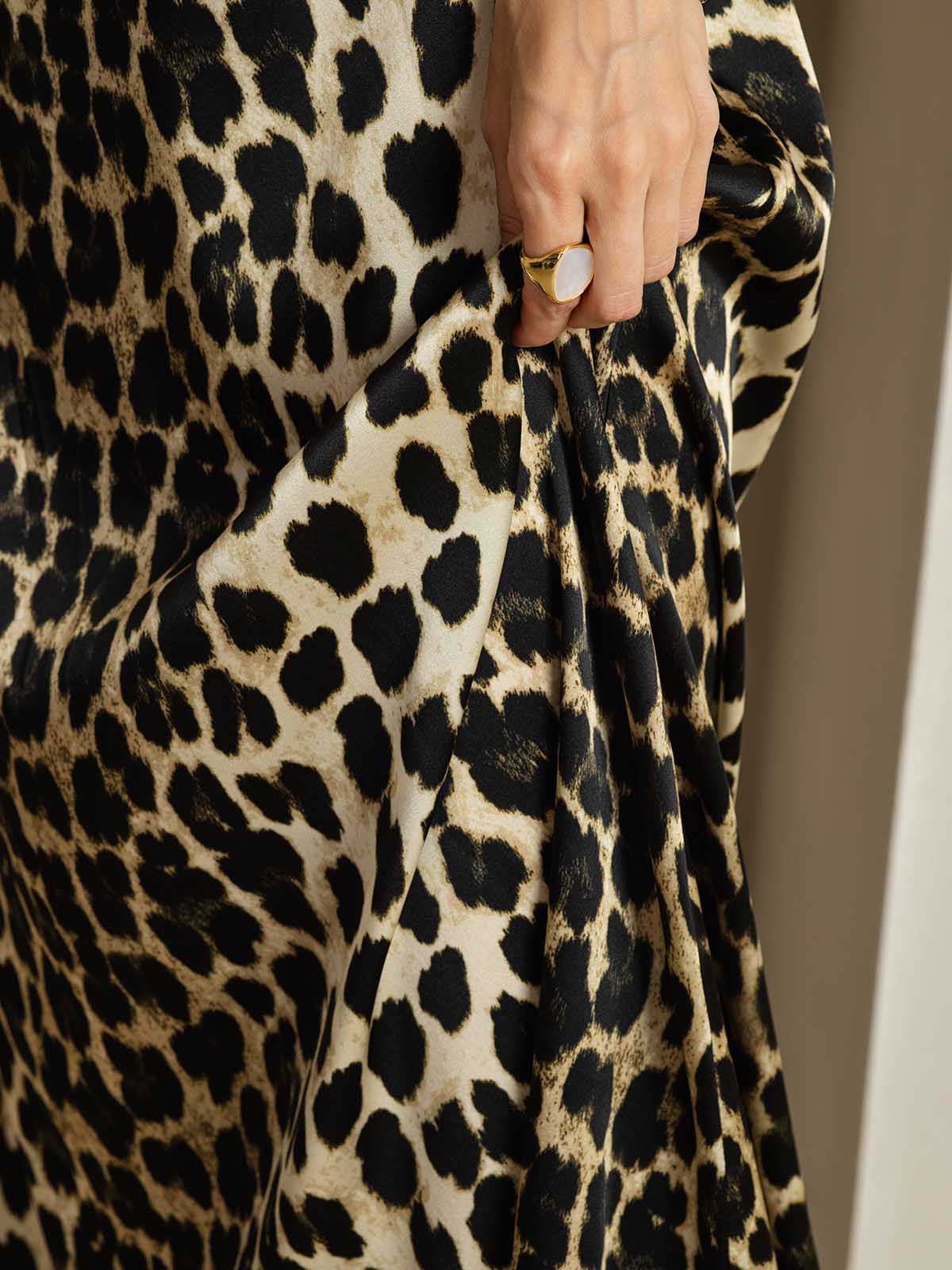 [Leopard] SilkSilky-NO 19Momme Silke Dress 004