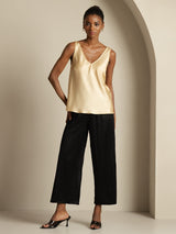 [Champagne] SilkSilky-NO Sleeveless V Neck Camisole Topp 008