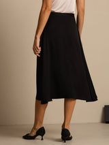 [Svart] SilkSilky-NO 19Momme Silke Skirt 002