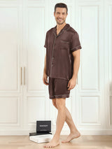 [Kaffe] SilkSilky-NO Short Sleeve Lapel Collar Pyjamas for menn 005