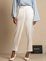 [Hvit] SilkSilky-NO 19Momme Silke Womens Pants 001
