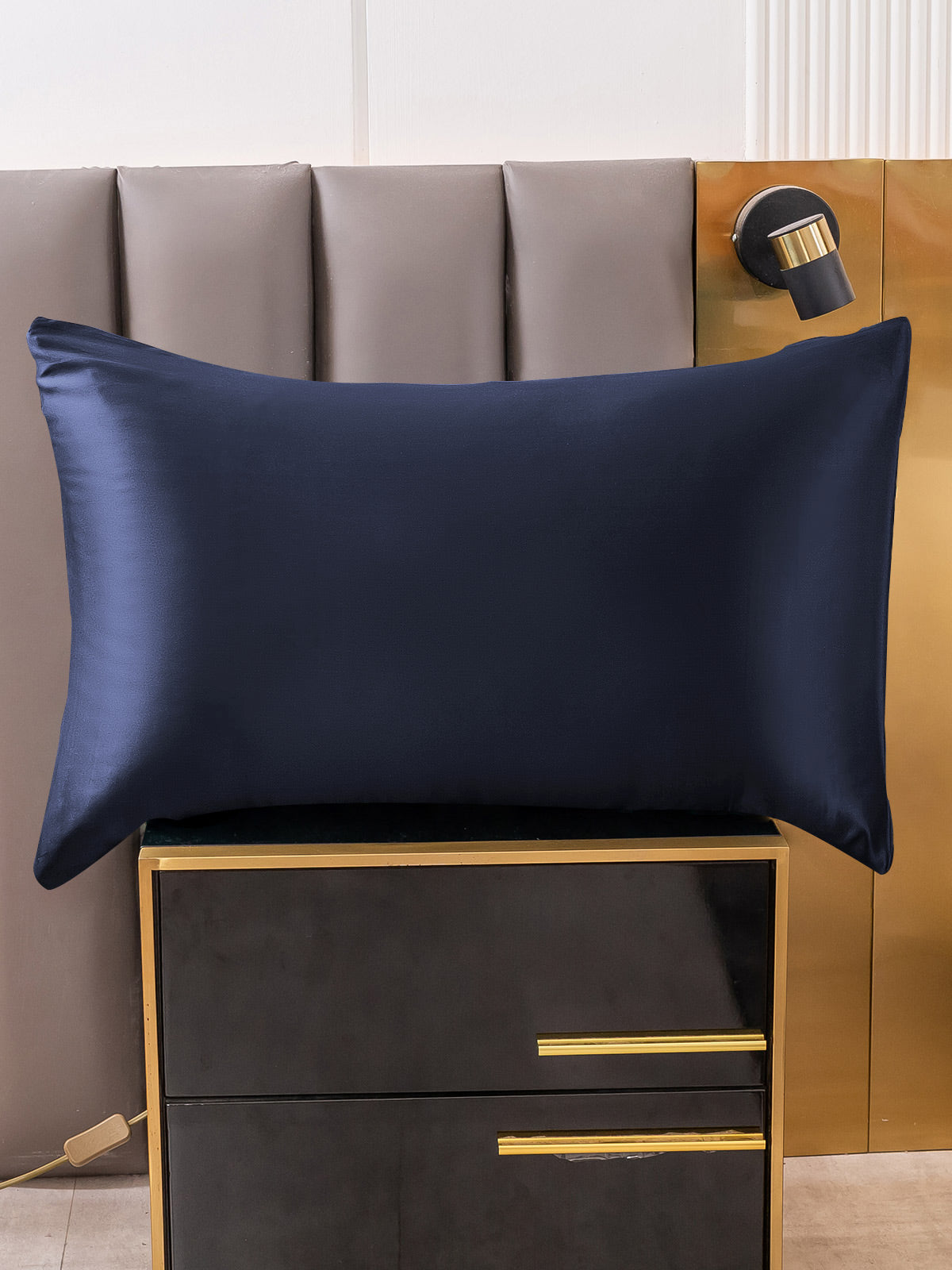 [Mørke blå] SilkSilky-NO 19Momme Pillowcase 001