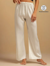 [Hvit] SilkSilky-NO 19Momme Women's Sleep Pants 001