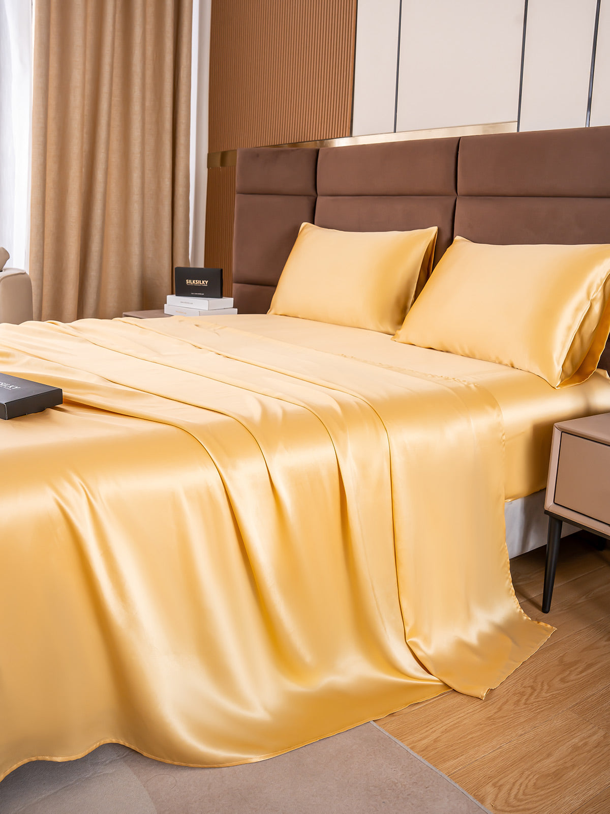 [Champagne] SilkSilky-NO 19Momme Bedding Set 005