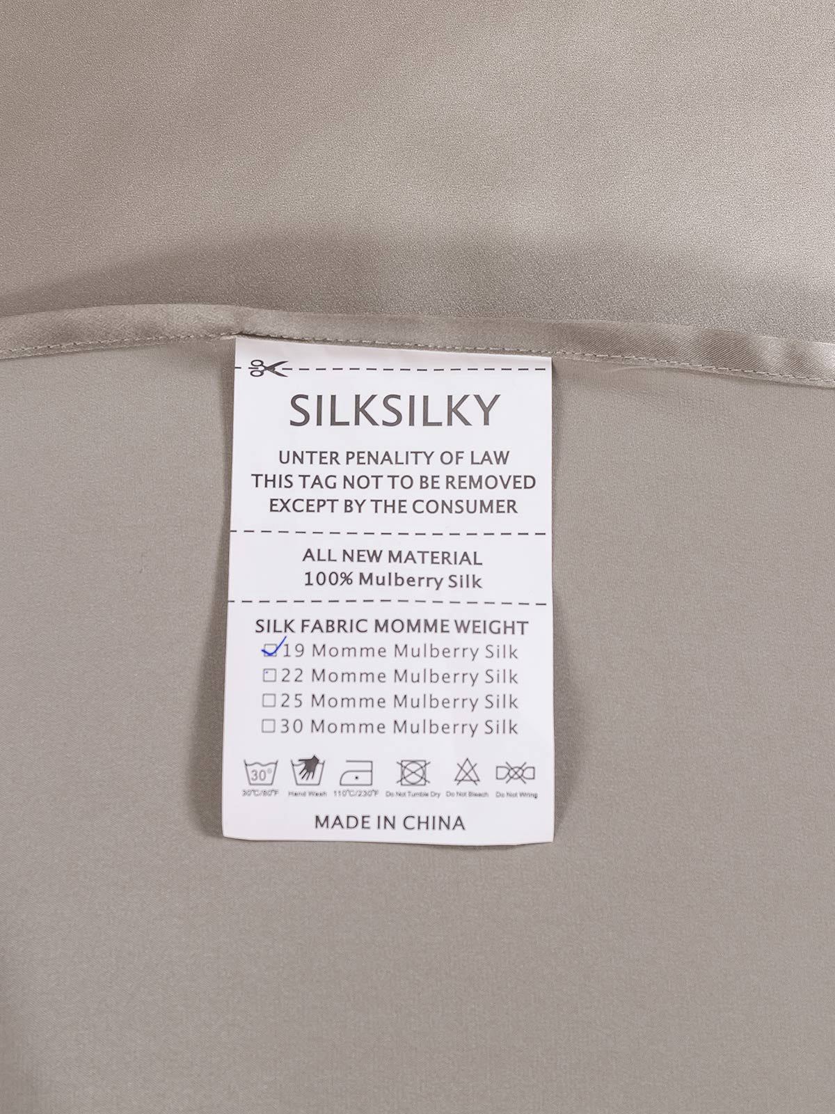 [Grå] SilkSilky-NO 22Momme Bedding Set 005