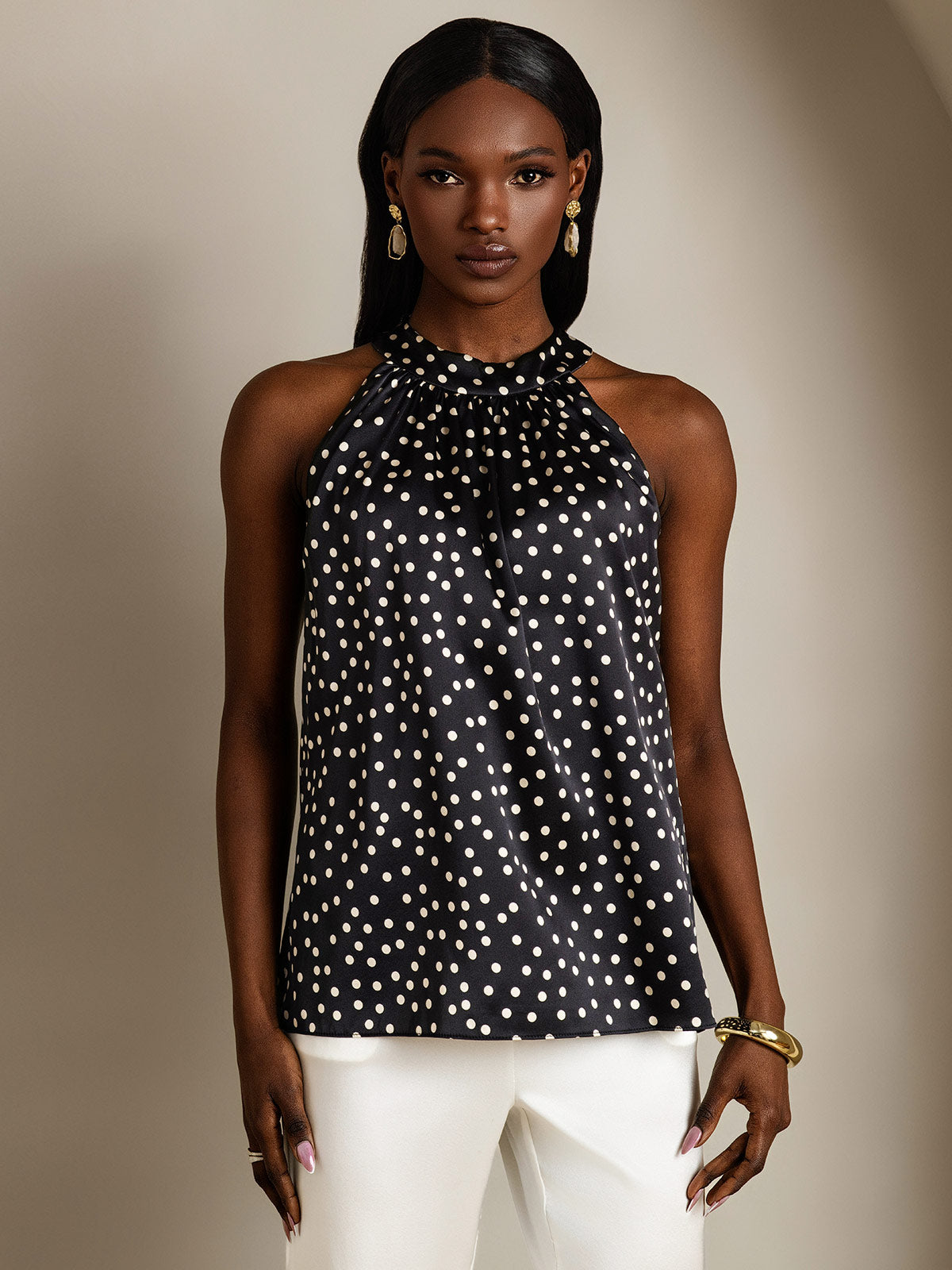 [Svart+Hvit] SilkSilky-NO 19Momme Silke Womens T-Shirt 003