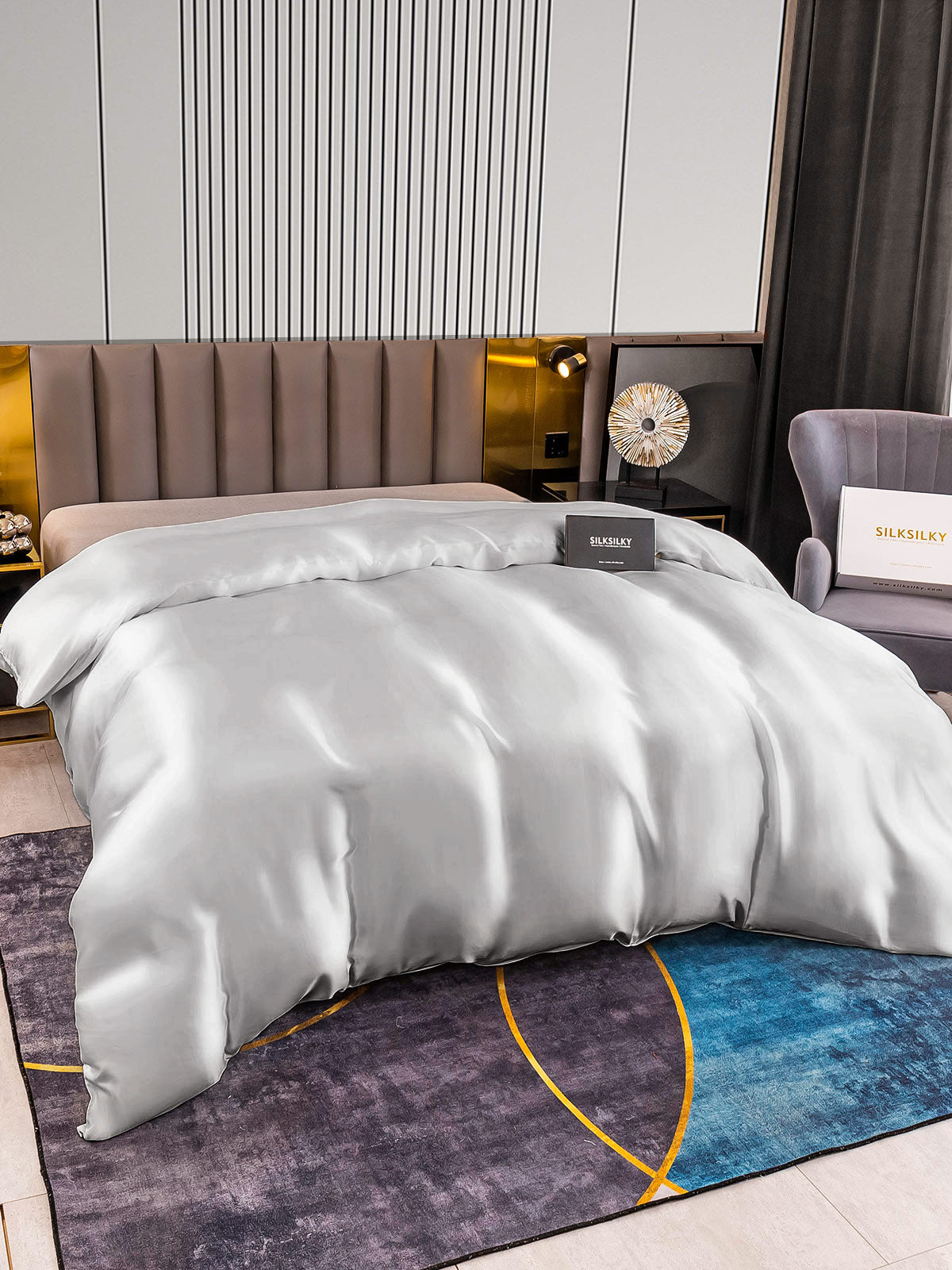 [Sølv] SilkSilky-NO 22Momme Duvet Cover 003