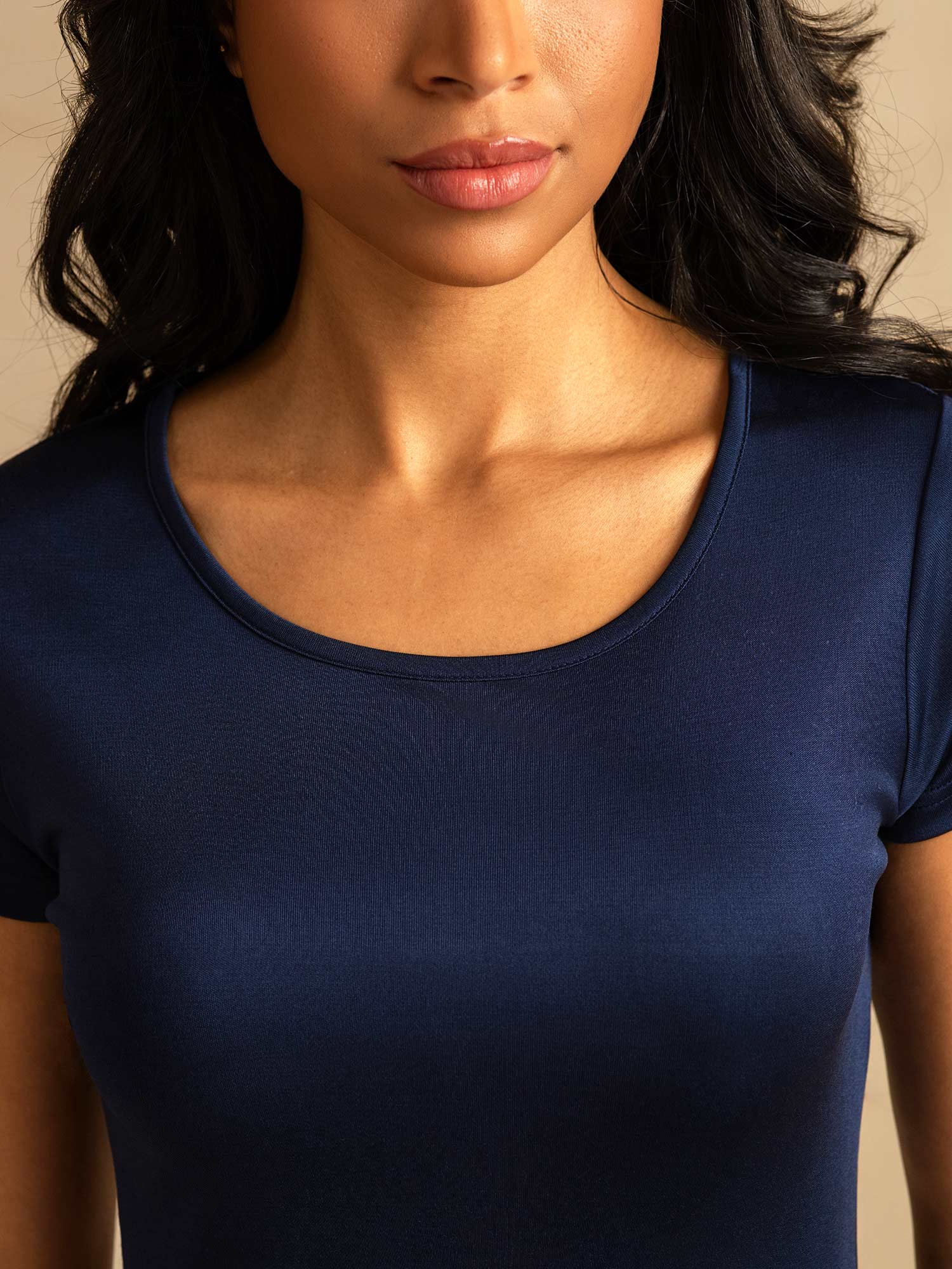 [Mørke blå] SilkSilky-NO Nightgown 004