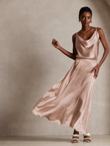 [Toscana] SilkSilky-NO Spaghetti Strap Cowl Neck Camisole Topp 007