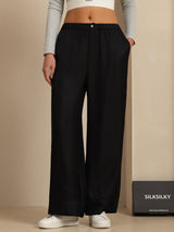[Svart] SilkSilky-NO 18Momme Womens Pants 001
