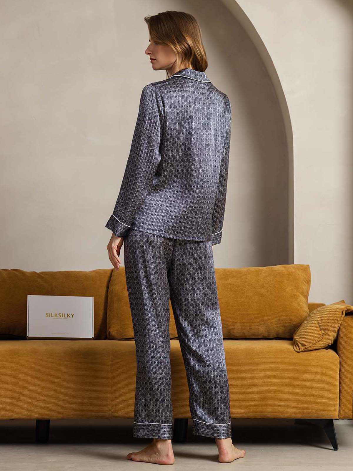 [Marine Ginkgo] SilkSilky-NO Womens Pajamas 002