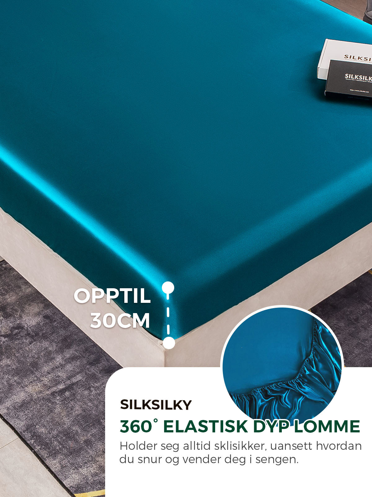 [Blågrønn] SilkSilky-NO 22Momme Bedding Set 004