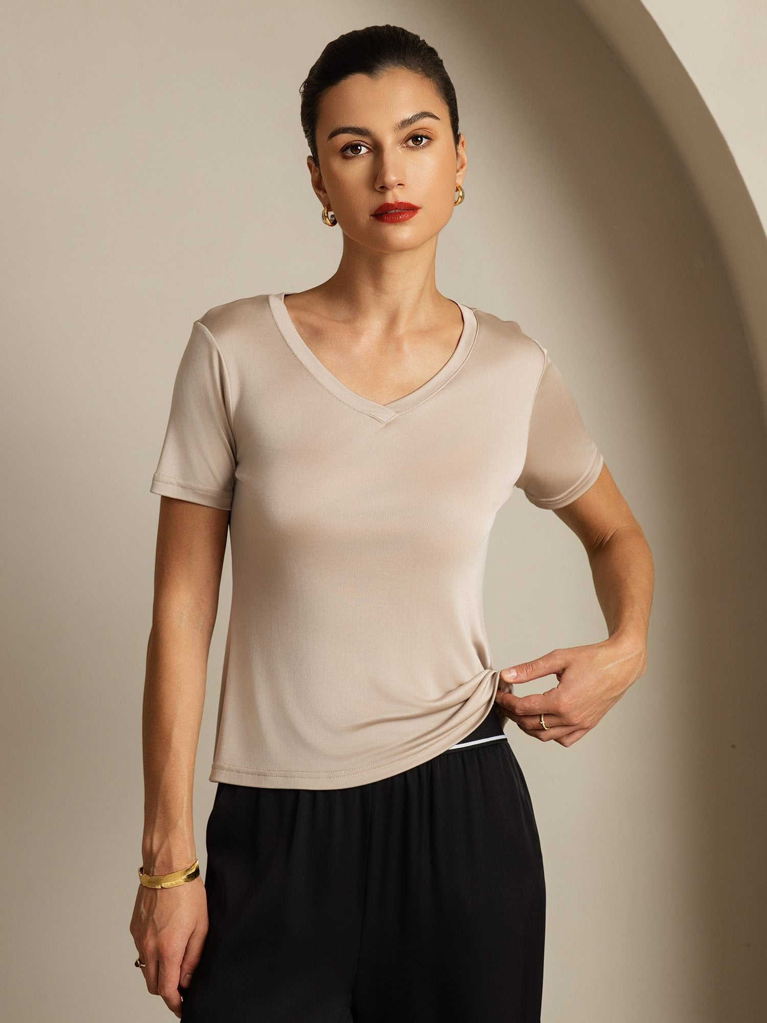 [LysKhaki] SilkSilky-NO Silke Womens T-Shirt 003