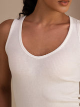 [Hvit] SilkSilky-NO Sleeveless Deep V Neck Camisole Topp 005