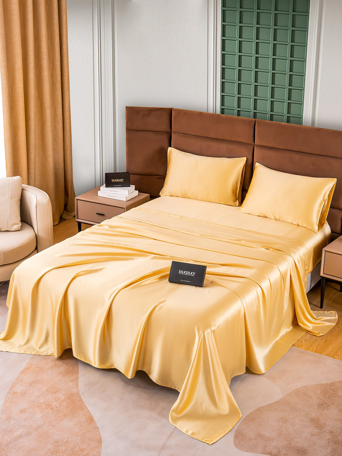 [Champagne] SilkSilky-NO 25Momme Bedding Set 006