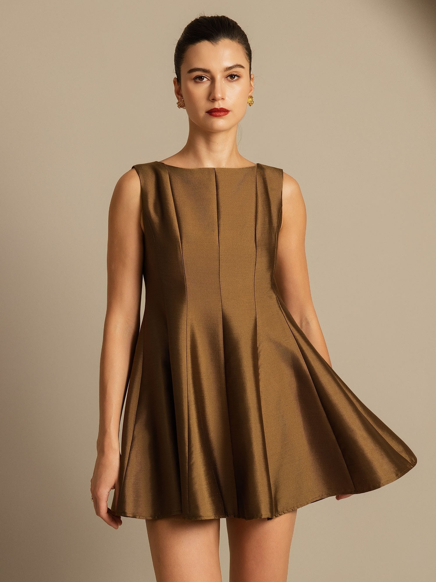 [Bronse] SilkSilky-NO 32Momme Silk-Wool Blend Dress 006,