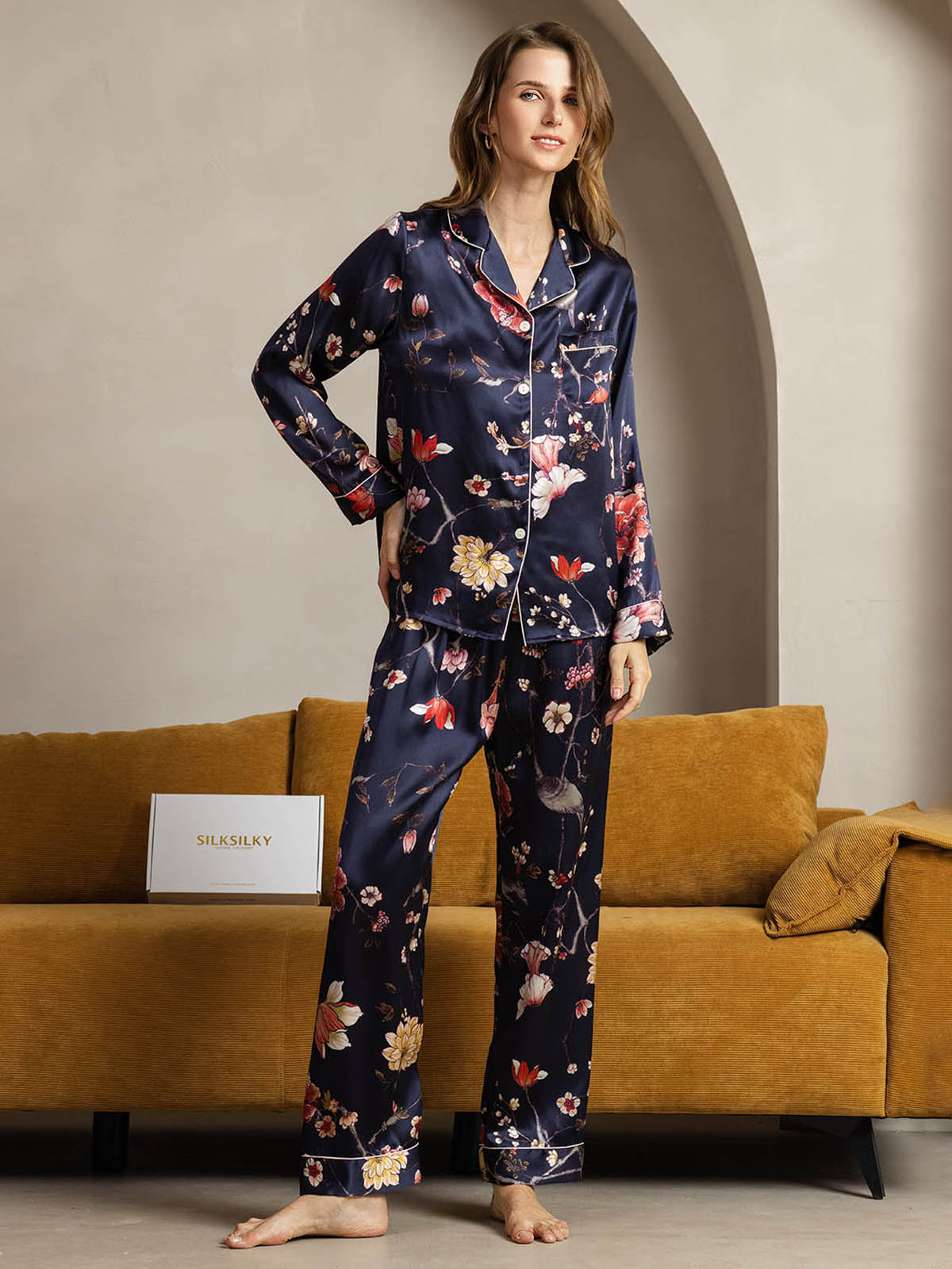 [Marine Blomster] SilkSilky-NO Womens Pajamas 004